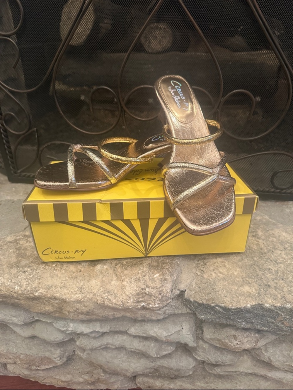 Circus by Sam Edelman Metallic Gold Strappy Heels